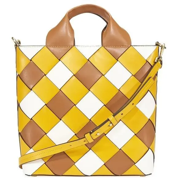 Michael Kors Mott Woven leather tote/shoulder bag in harvest fall colors - Picture 1 of 10